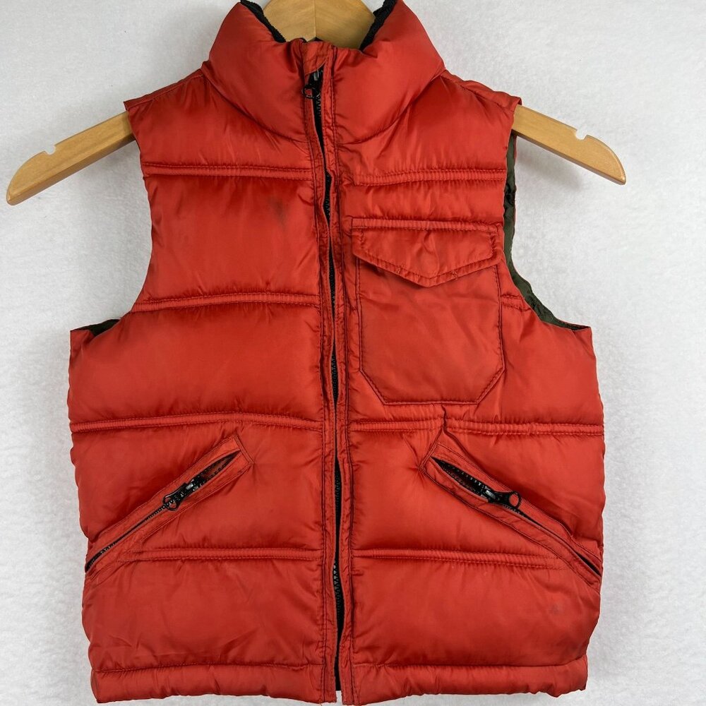 Gap Kids Orange Full Zip Insulated Sienna Thick Puffer Vest Jacket Size XS